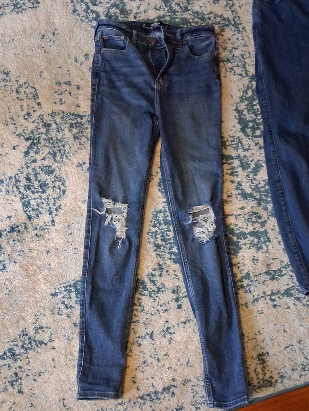Hollister Medium Blue Distressed Skinny Jeans